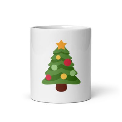 Tazza bianca lucida "Albero di Natale"