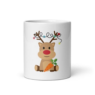 Tazza bianca lucida "Baby Renna"