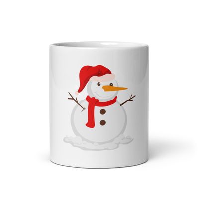 Tazza bianca lucida "Snowman"