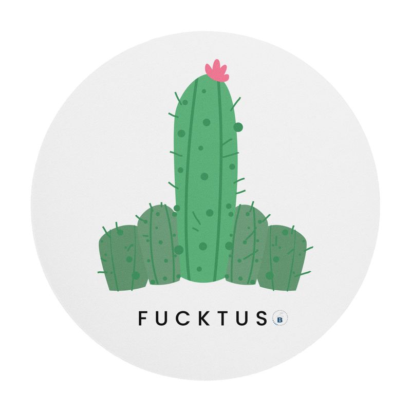 Tappetino mouse rotondo "Fucktus"