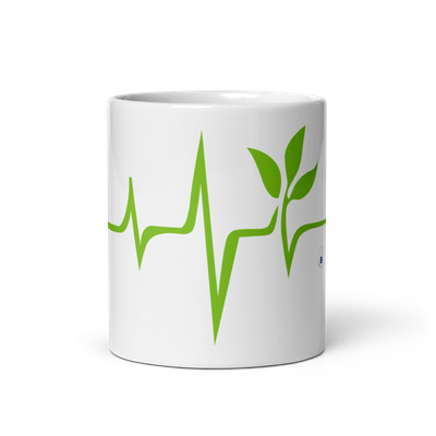 Glossy white mug "Green Love"