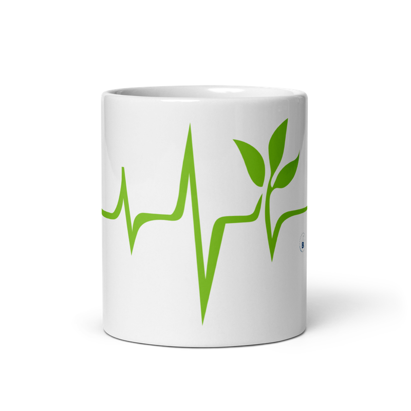 Glossy white mug "Green Love"