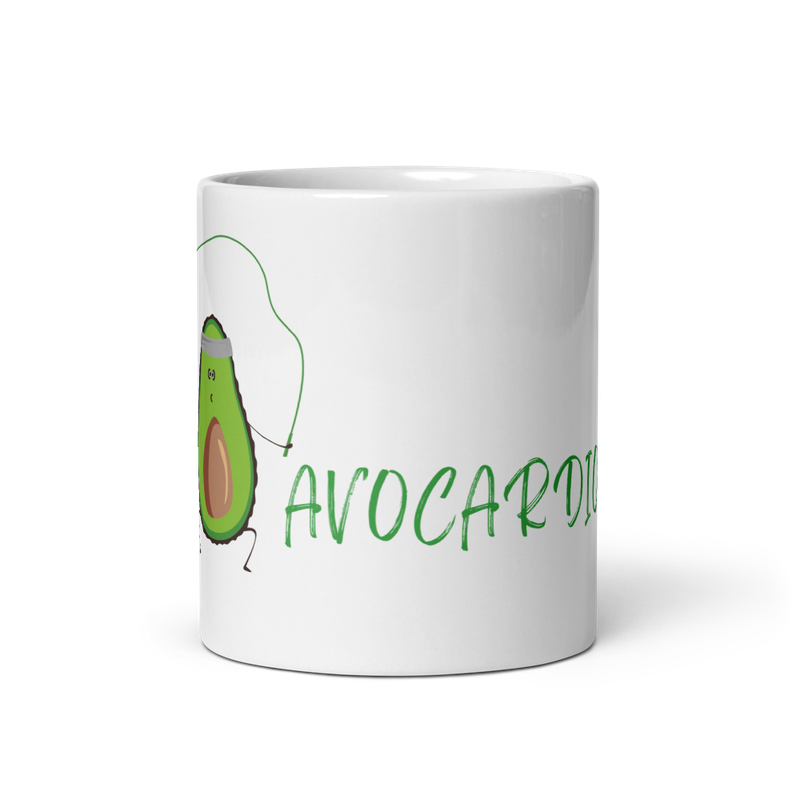 Glossy white mug "Avocardio"