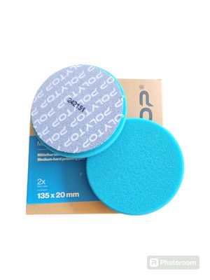 Polytop Polierpad Medium blau 2er Pack
