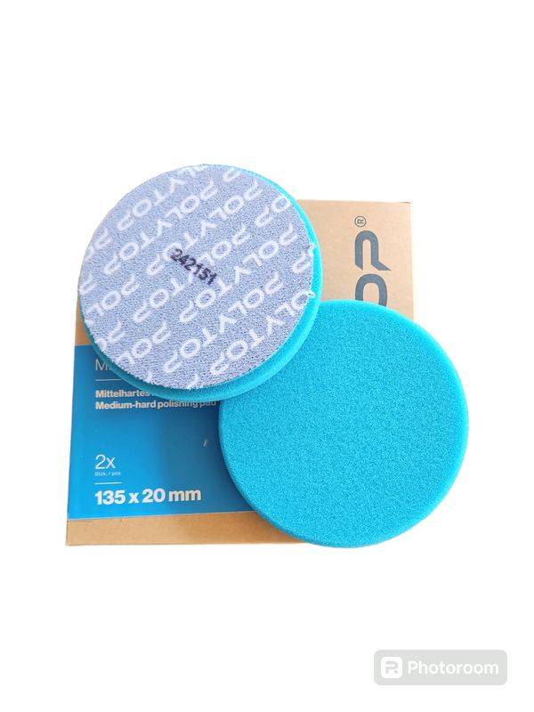 Polytop Polierpad Medium blau 2er Pack