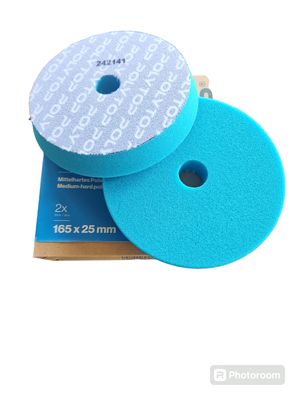 Polytop Medium Cut Polierpad blau 2er Pack