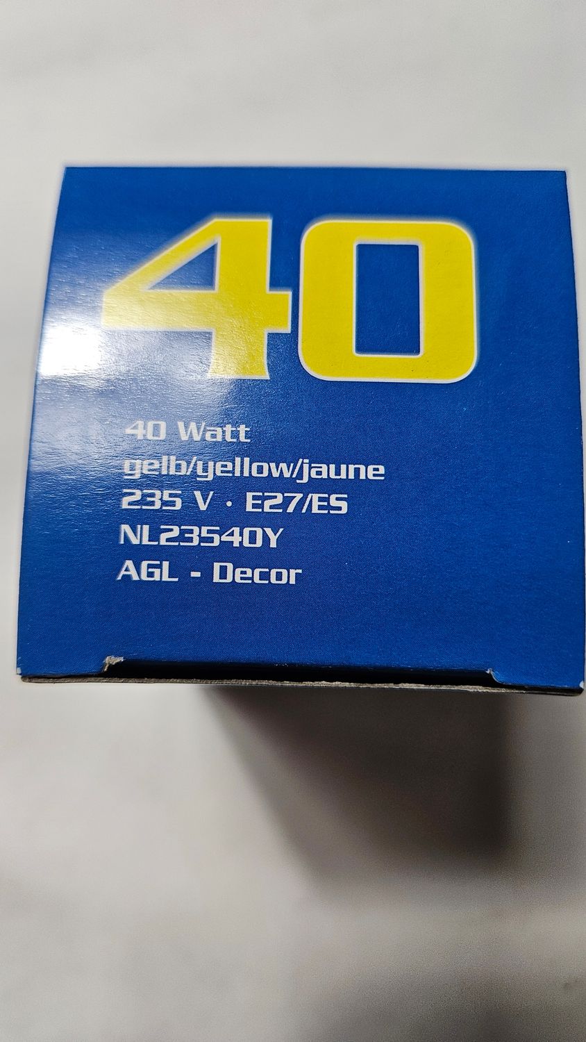 AGL Decor NL23540Y 40W E27 Glühbirne Gelb