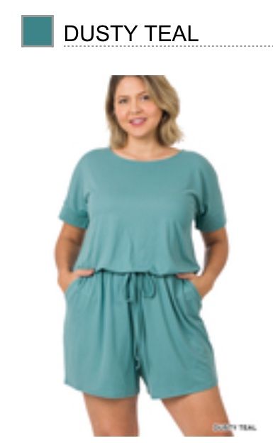 Dusty Teal Romper