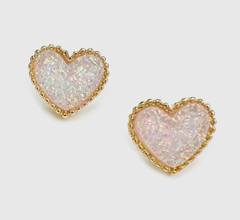Druzy heart earrings