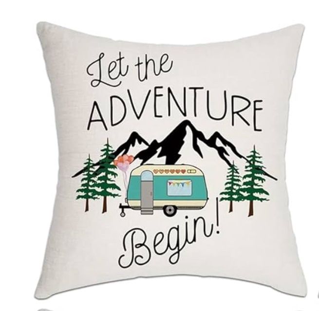 Camping Pillow Covers with pillow insert, Edition: Let the Adventure begin
