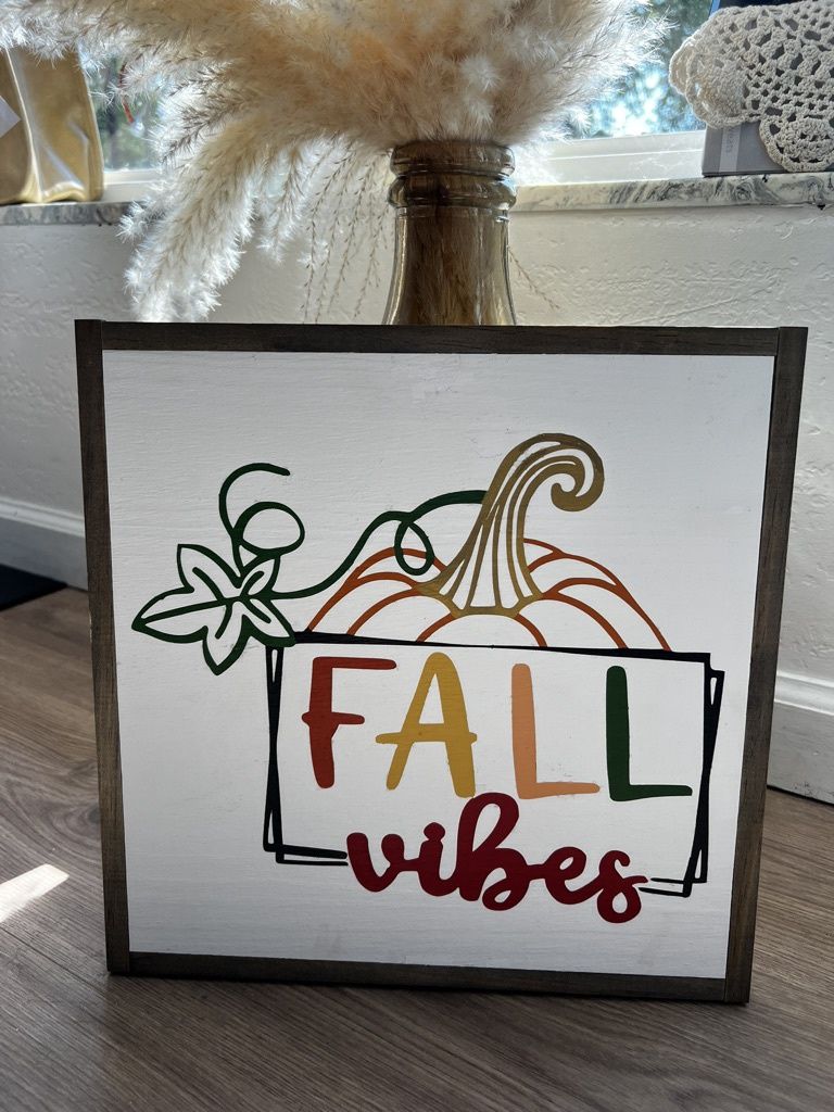 Custom Wood Signs, Style: 12x12 Fall Vibes