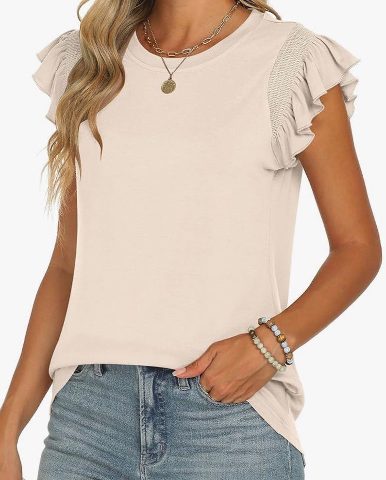 Apricot Ruffle sleeve top