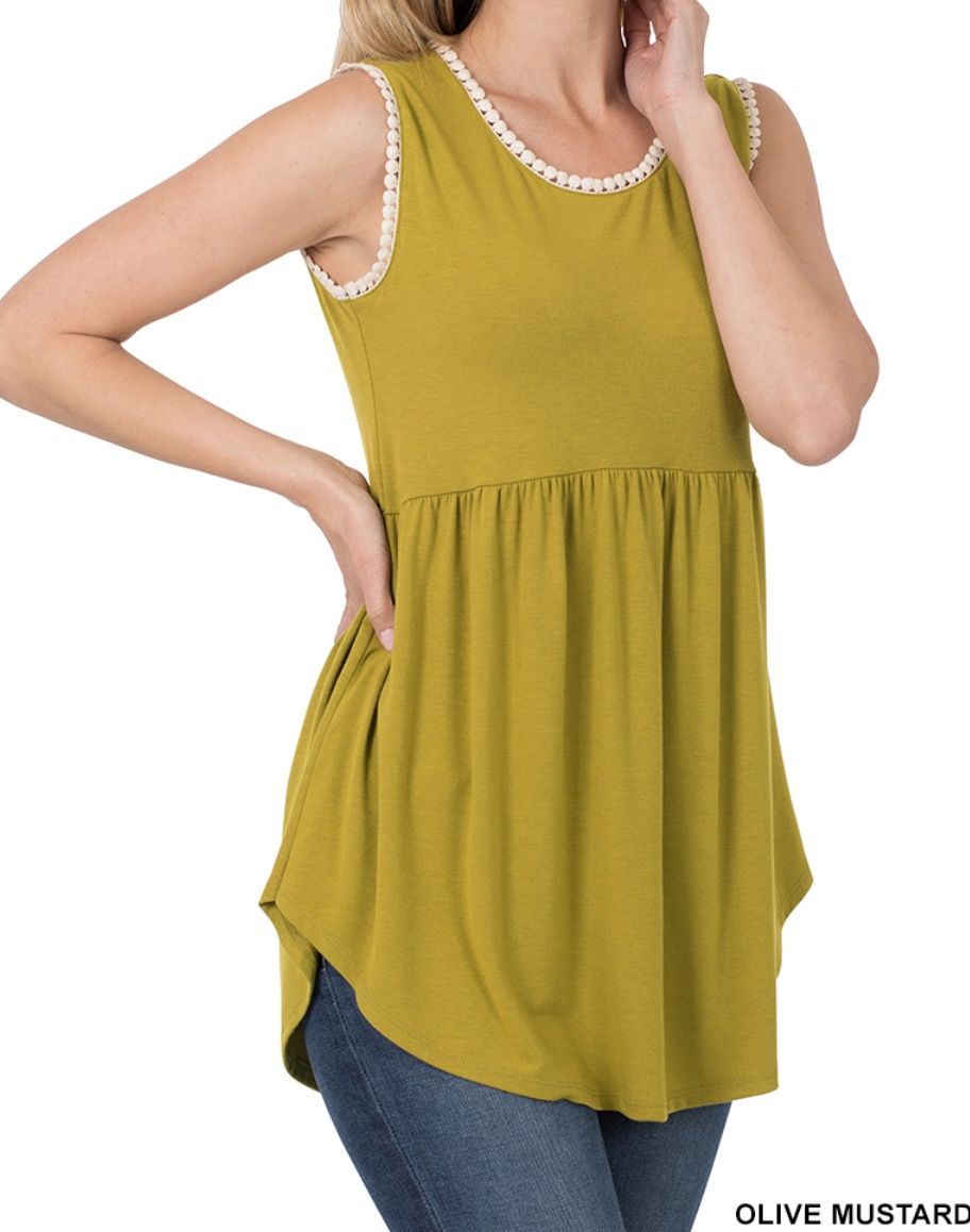 OLIVE MUSTARD BABY TANK