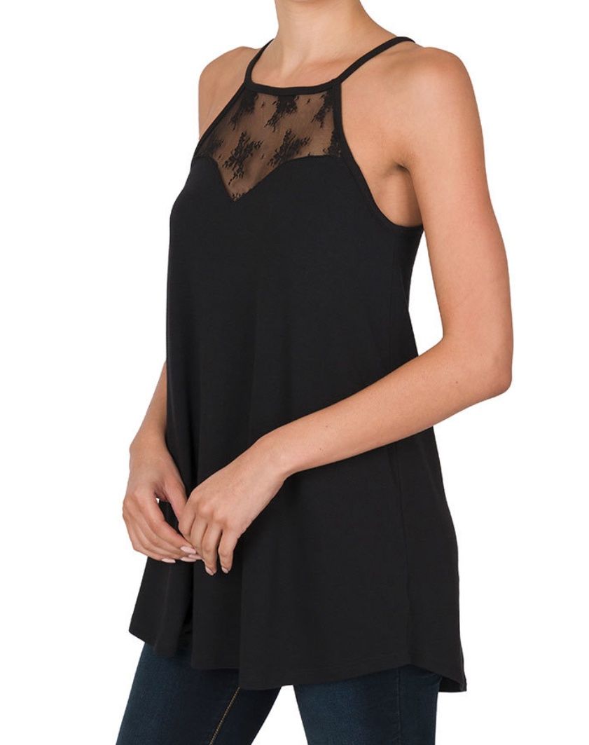 LACE BLACK TANK