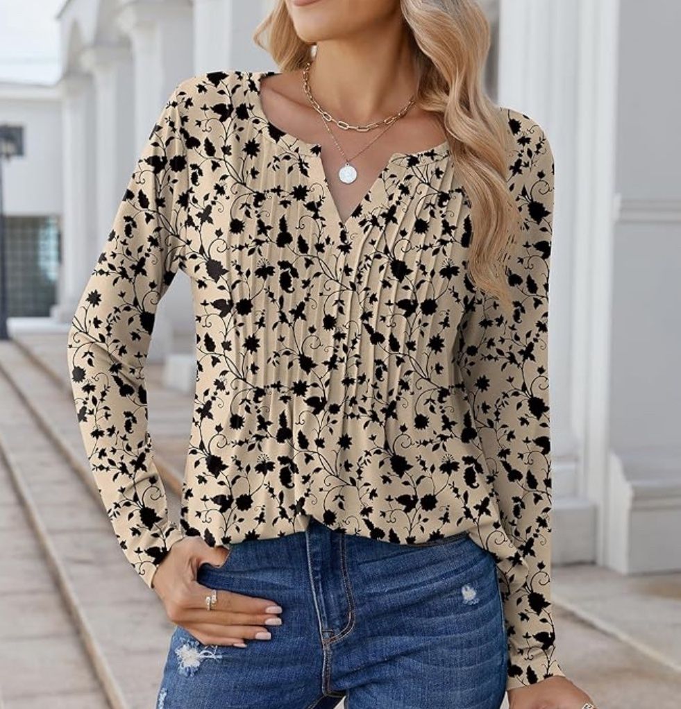 Neutral Floral Babydoll Top