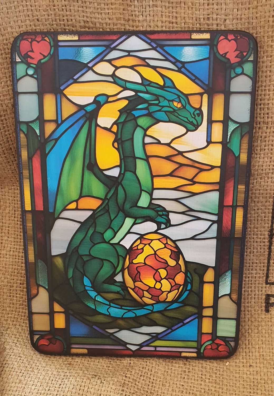 Stained Glass Dragon and Egg