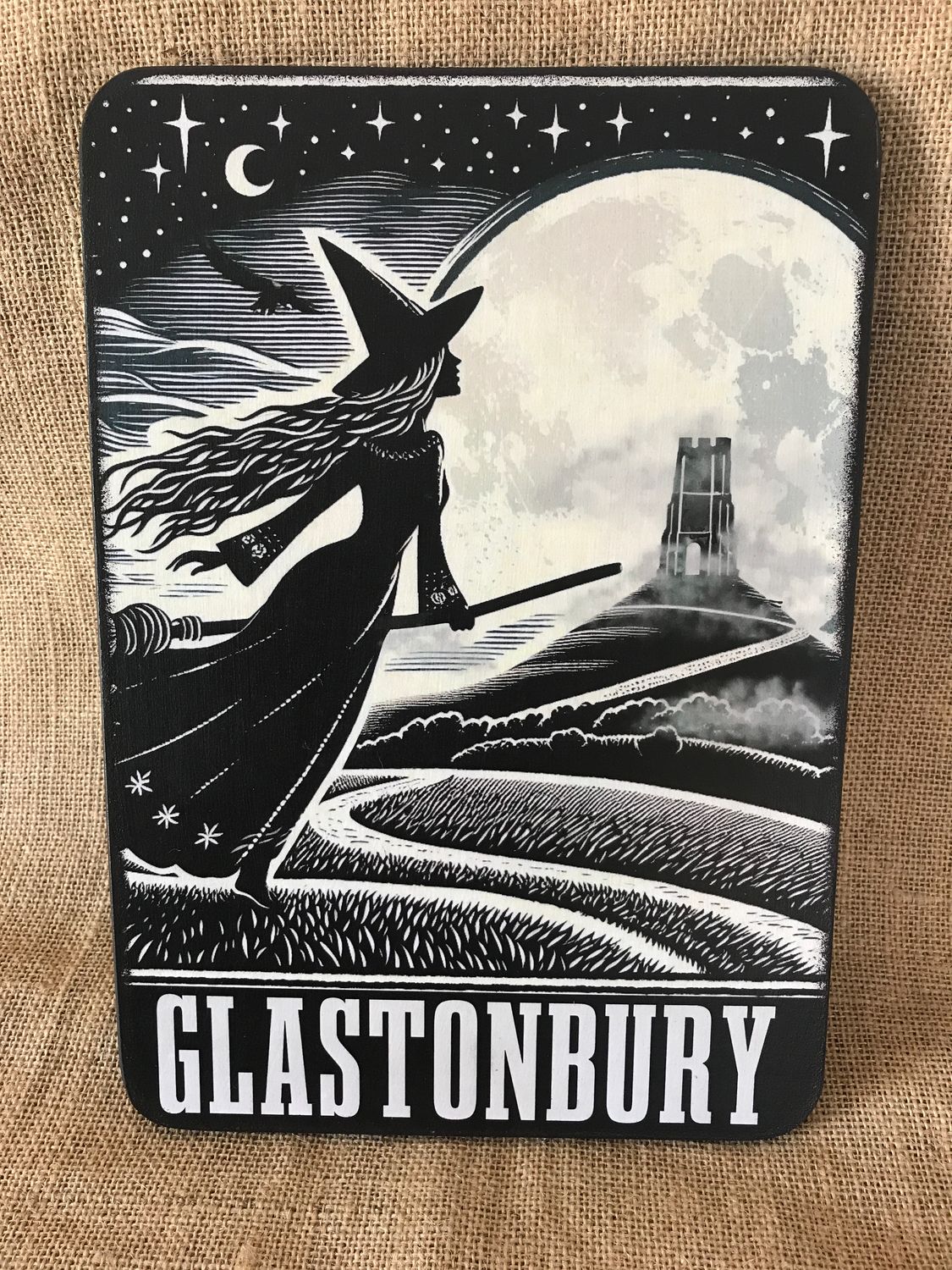 Flying Witch over Glastonbury Tor