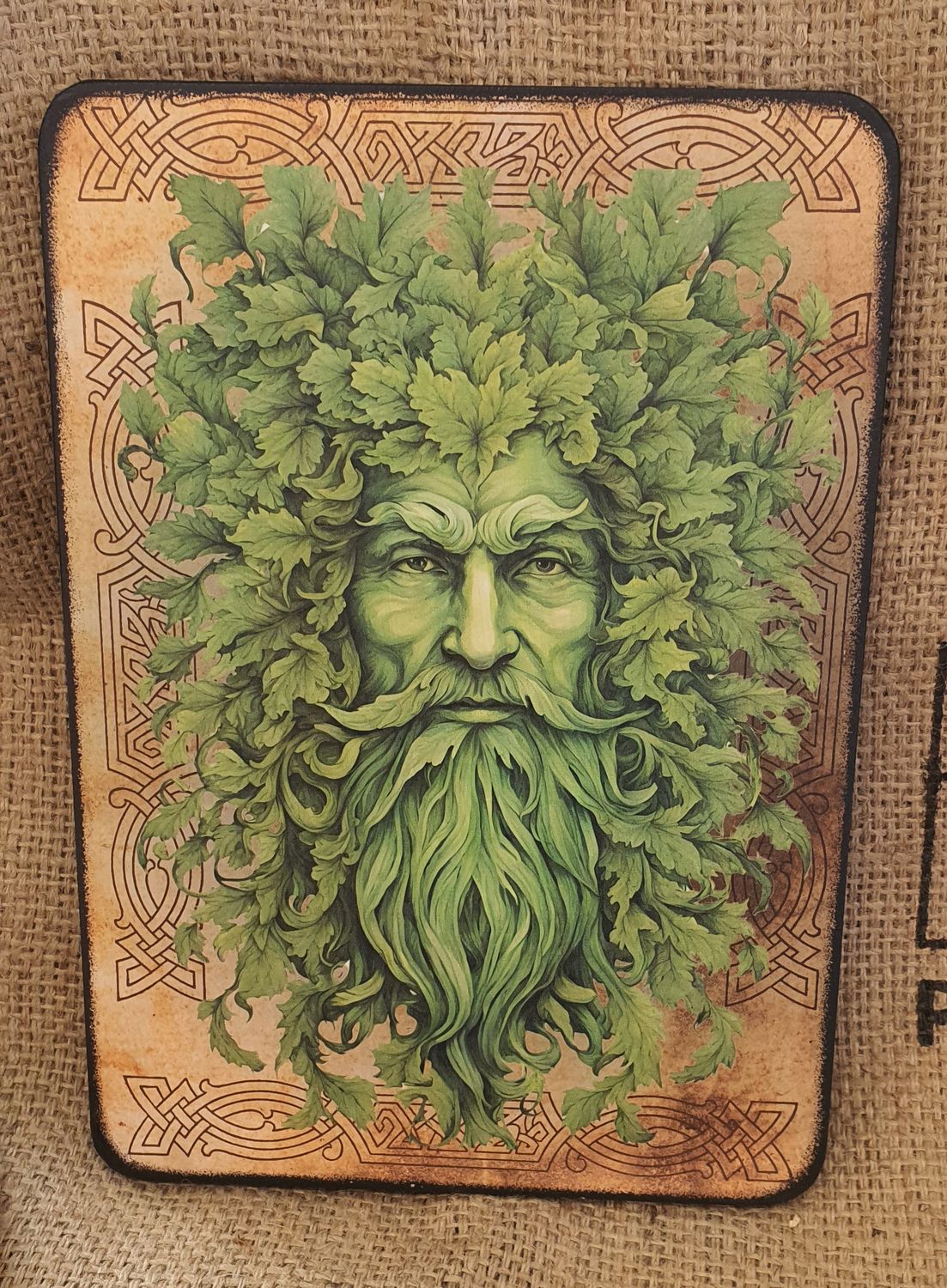 Green Man with Celtic knotwork