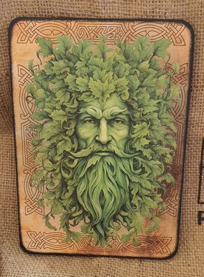 Green Man with Celtic knotwork