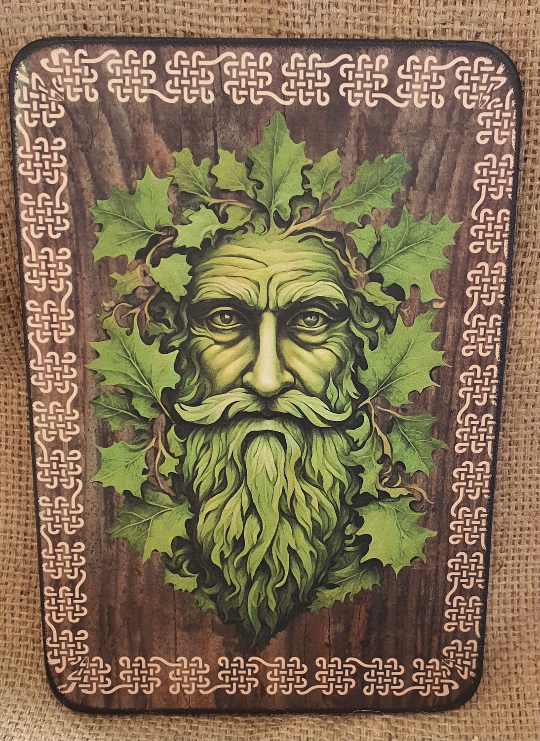 Celtic Green Man / dark oak