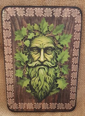 Celtic Green Man / dark oak