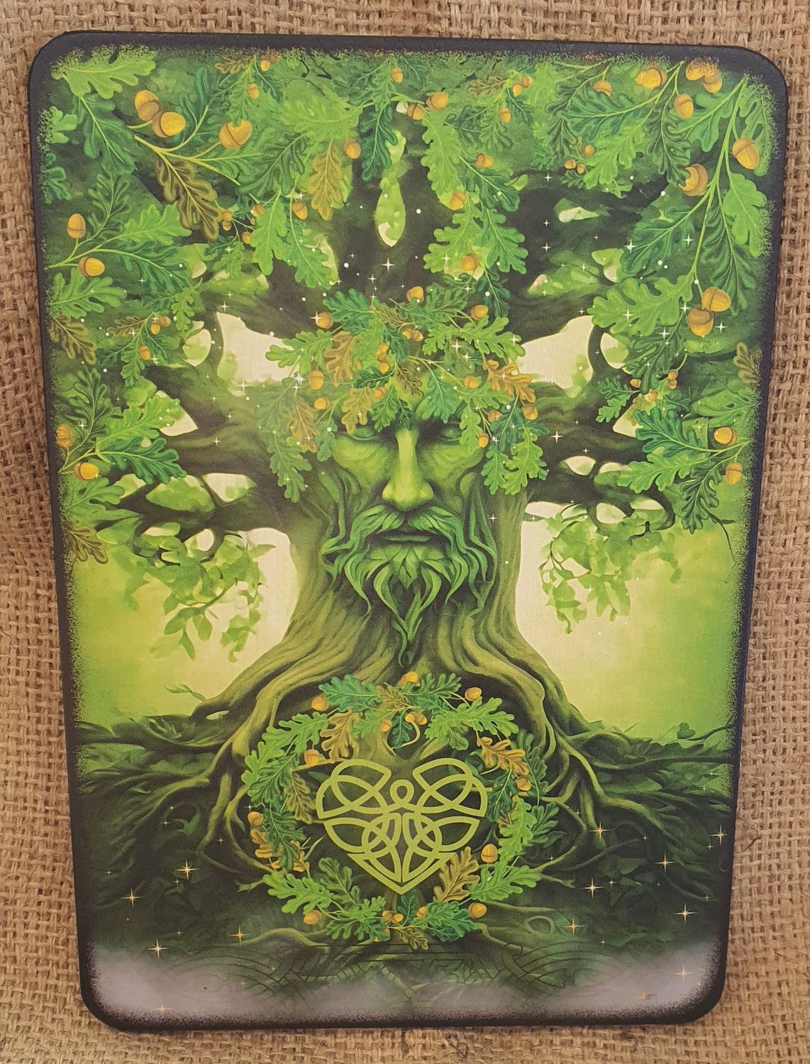 Green Man Tree &amp; Celtic knot Work Heart