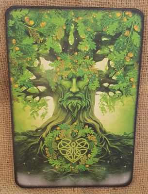 Green Man Tree &amp; Celtic knot Work Heart