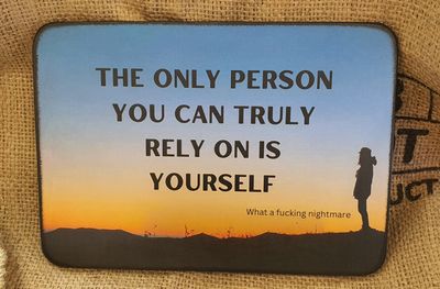 The only person you can rely on it yourself - What a Fucking nightmare