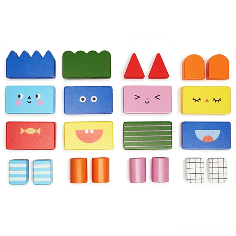 Stack and Mix Wooden Building Blocks