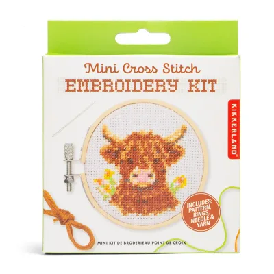 Embroidery Kit - Mini Highland Cow