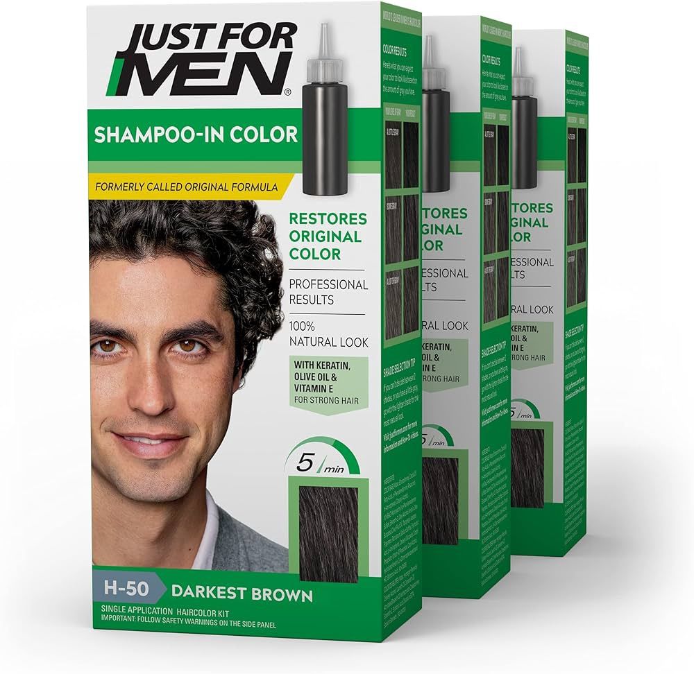 JustforMen Shampoo-in Color Darkest Brown