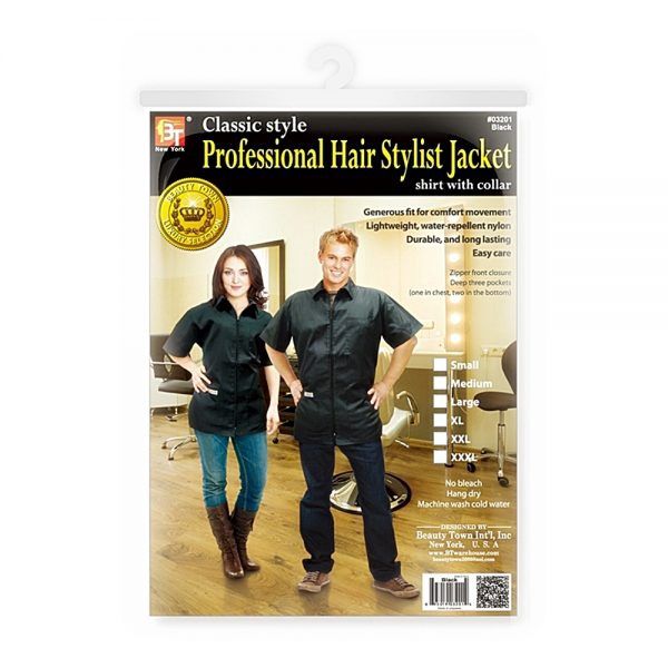 Beauty Town Barber Jacket Black S,M,L, Size: small