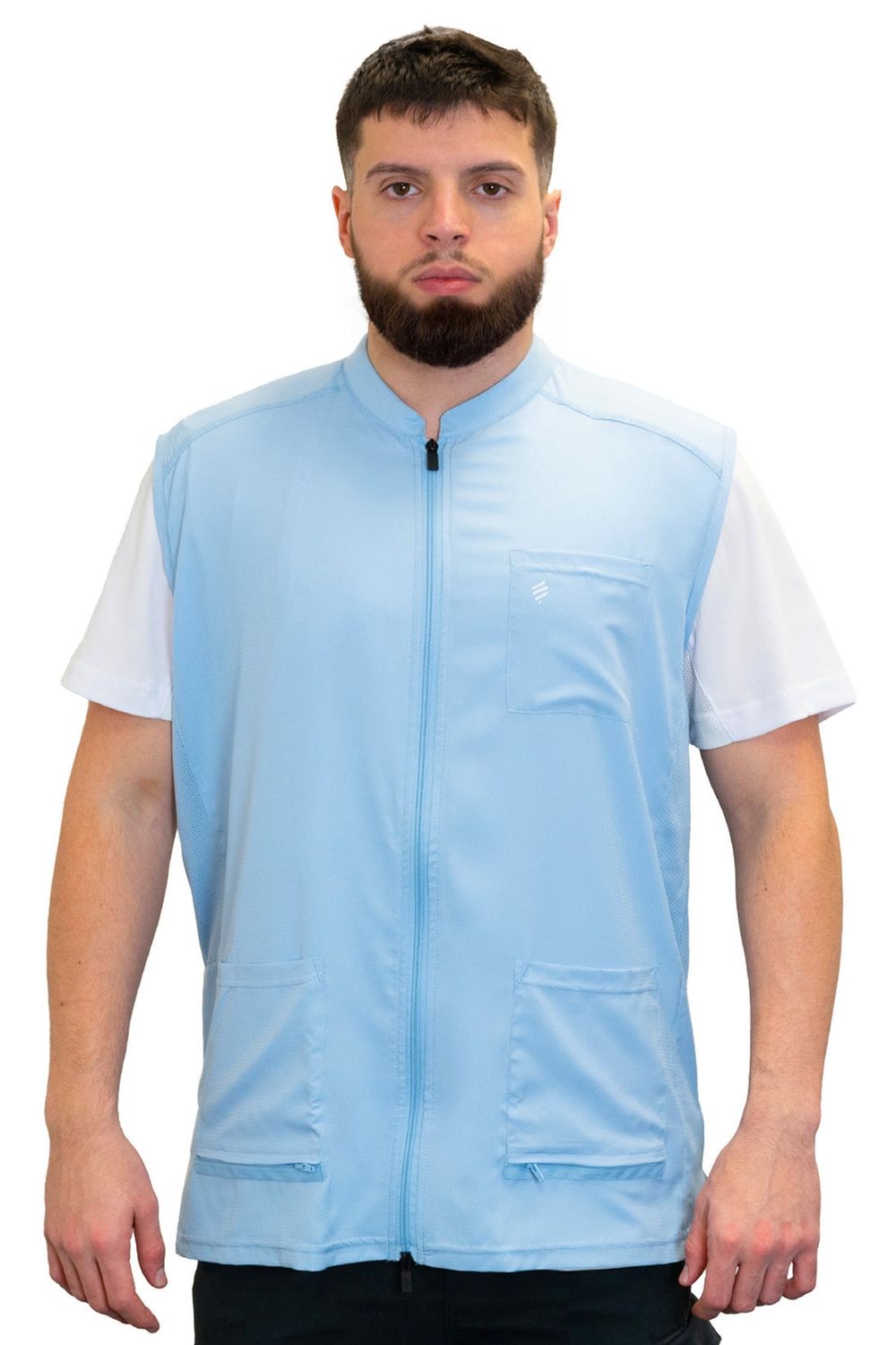 Barber Strong the Barber vest, Color: light blue, Size: small