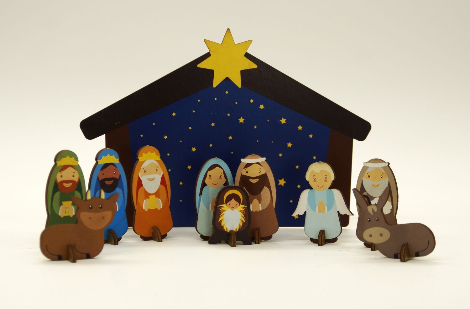 251078  11-piece Wooden Nativity Kit 