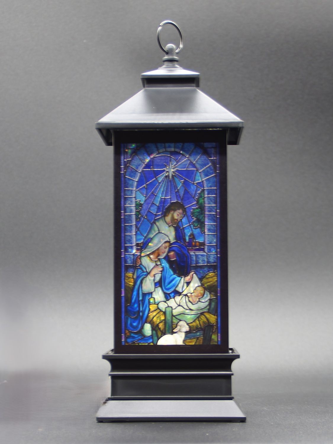       133322 10.5in LED Holy Family Printed Swirl Lantern