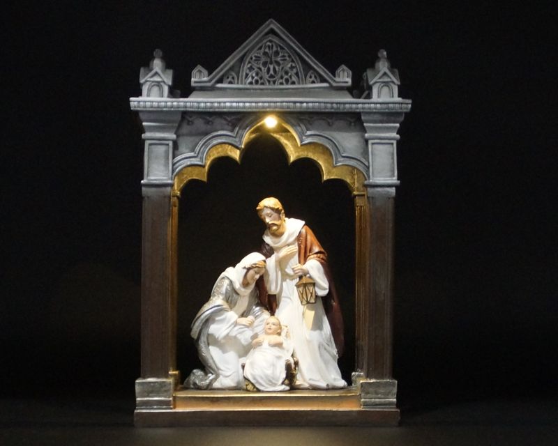 135341 LED Church with Holy Family Figure