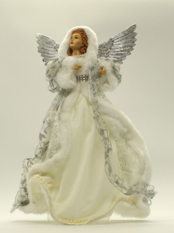 133127 18in Silver Grey Angel Tree Topper
