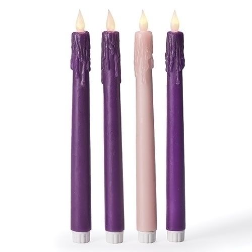35889 10.25in LED Purple and Pink Advent Candles