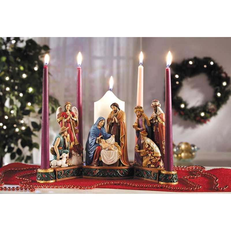     B3052 - Nativity Advent Candleholder 