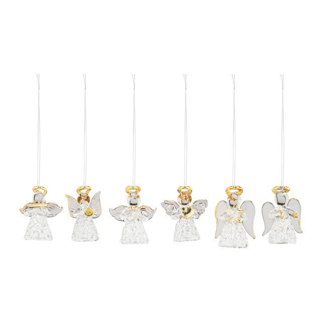       Spun Glass Mini Angel Ornaments