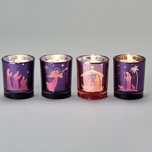      132238 3.25&quot;H 4PC SET NATIVITY SCENE VOTIVE HOLDERS