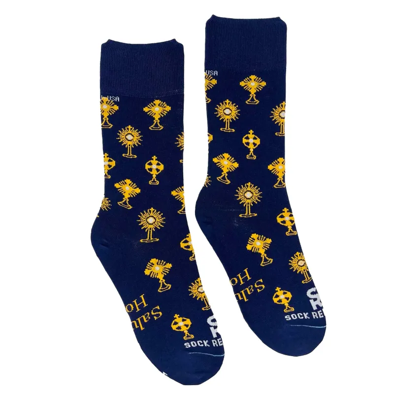      SR0824 Monstrance Navy Kids Sock Religious