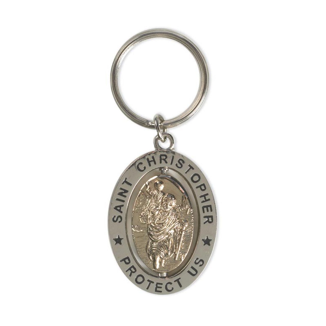 PD018 Revolving Keyring Saint Christopher