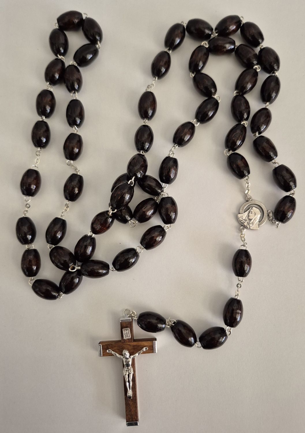      26-1110-02 Rosary Brown Family Wood Bead