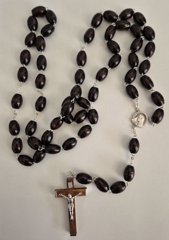 26-1110-02 Rosary Brown Family Wood Bead