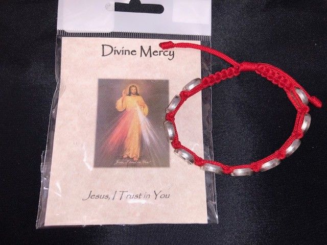      ZZ7RE Divine Mercy Corded Bracelet Red