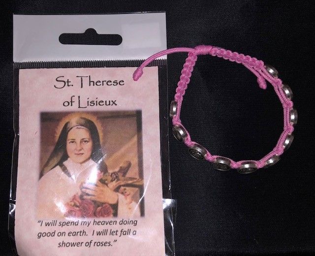      ZZ85PK Saint Therese Corded Bracelet Pink