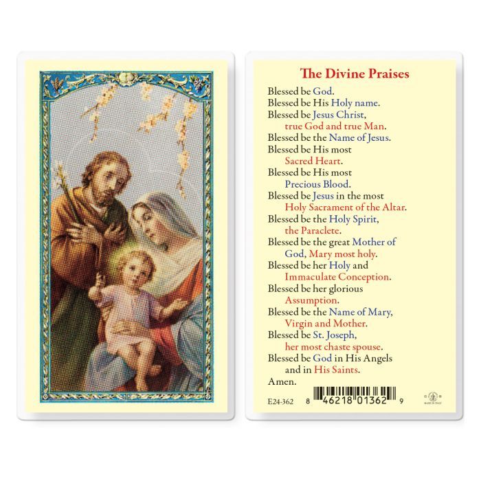      E24-362 The Divine Praises Holy Family Holy Card
