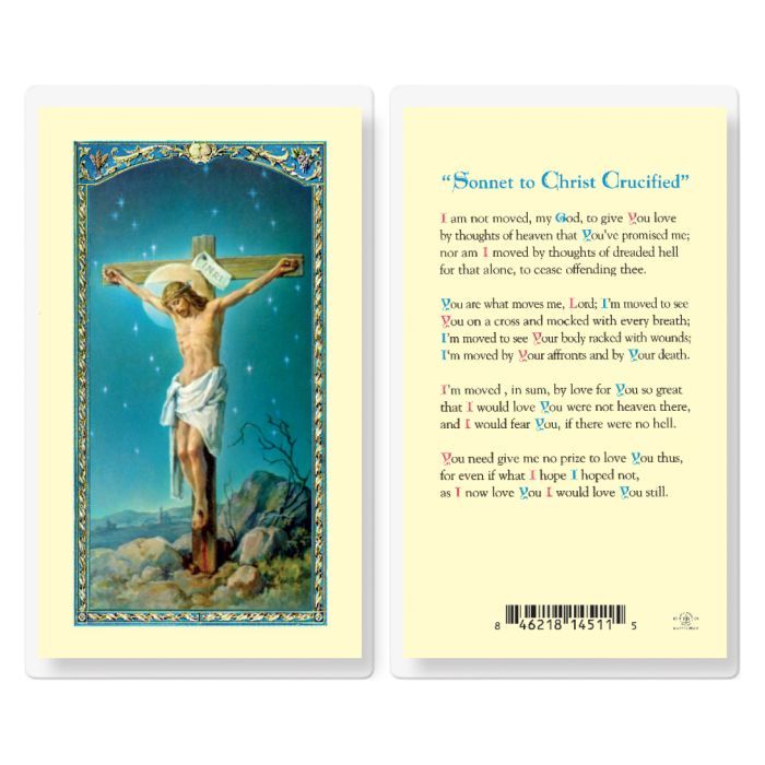 E24-822 Sonnet to Christ Crucified Laminated Holy Card (800-427)