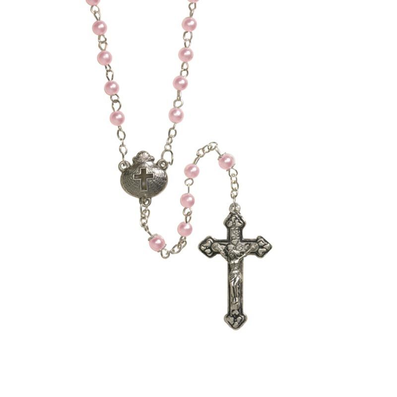      RC950 Baptism Rosary 5mm Prl Pnk